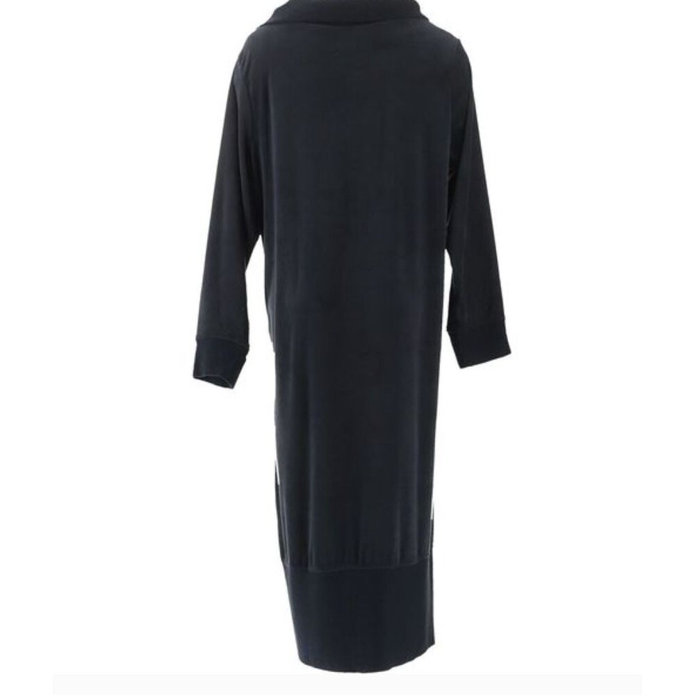 Carole Hochman Medium Charcoal Gray Silky Velour Lounger Textured Rib A368293